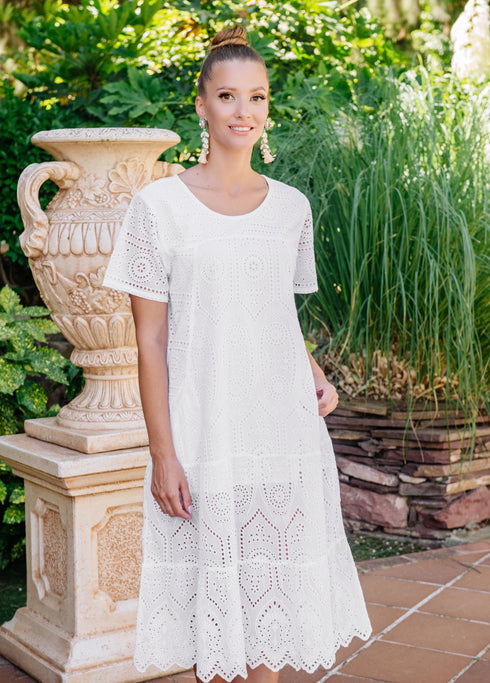 Kleid Weiß 23F-838 C FRESH COTTON